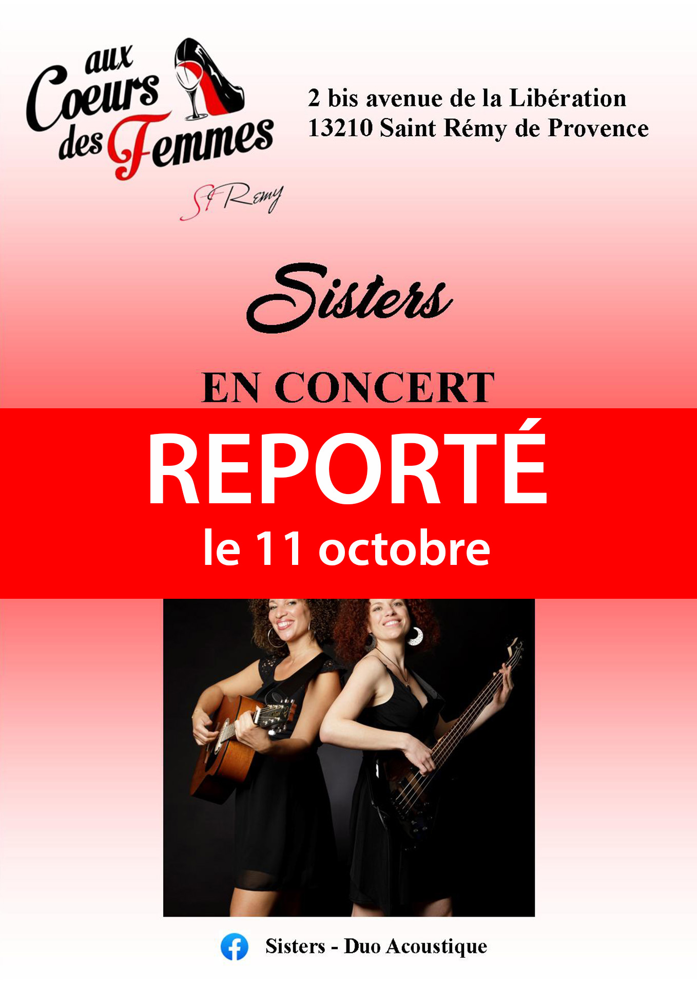 [Reporté] Concert Sisters aux Cœurs des Femmes