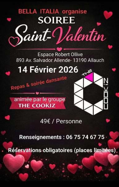 Soirée de la Saint-valentin par Bella Italia - COMPLET