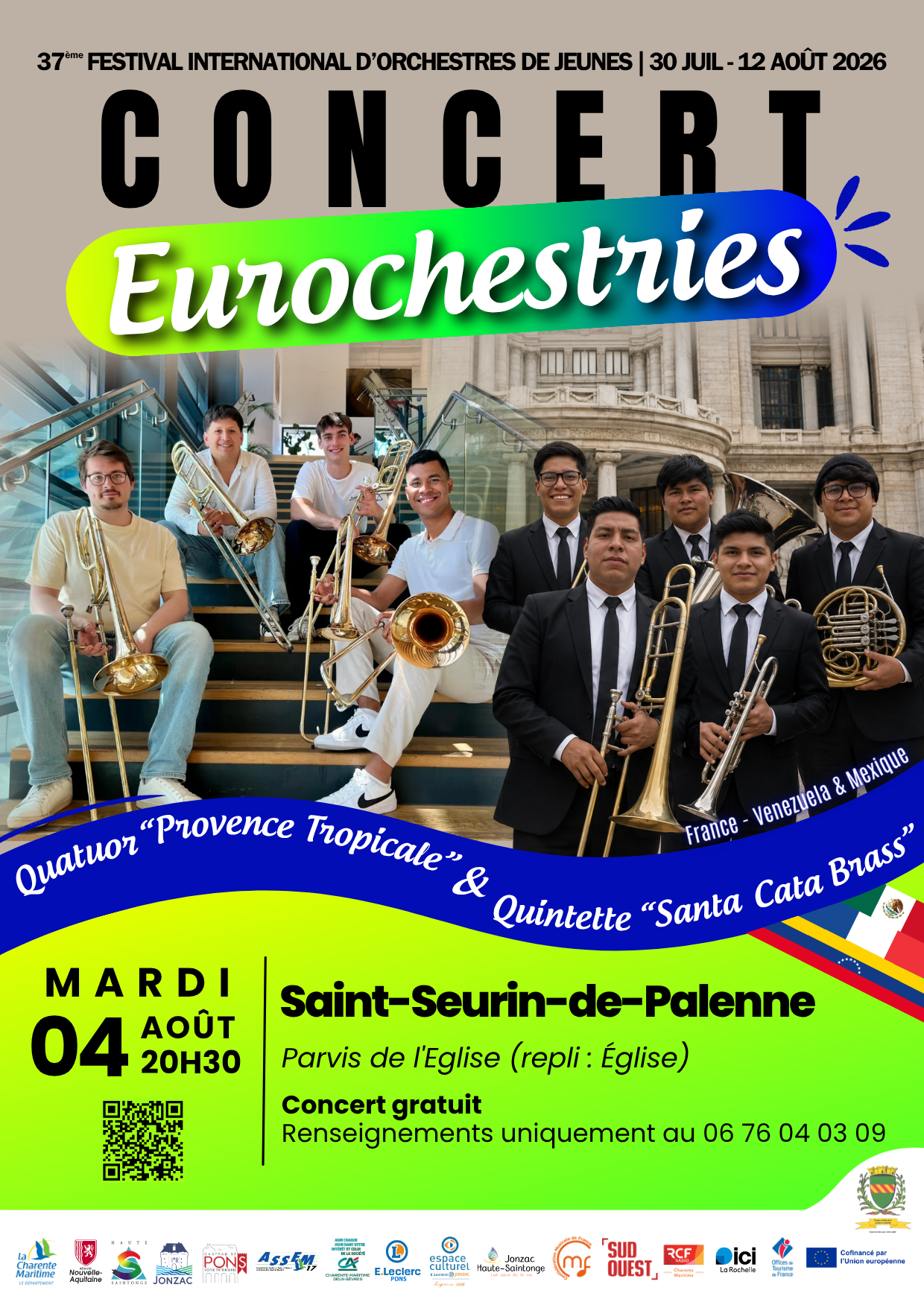 Concert du Quatuor de trombones "Provence-Tropicale" et le Quintette de cuivres "Santa Cata Brass" (Mexique) - 37ème festival international des Eurochestries