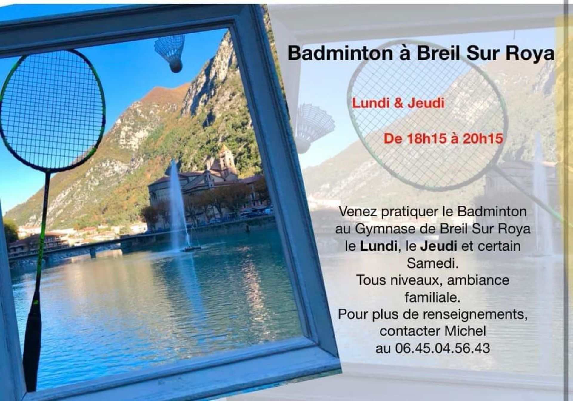 Badminton Breil sur roya