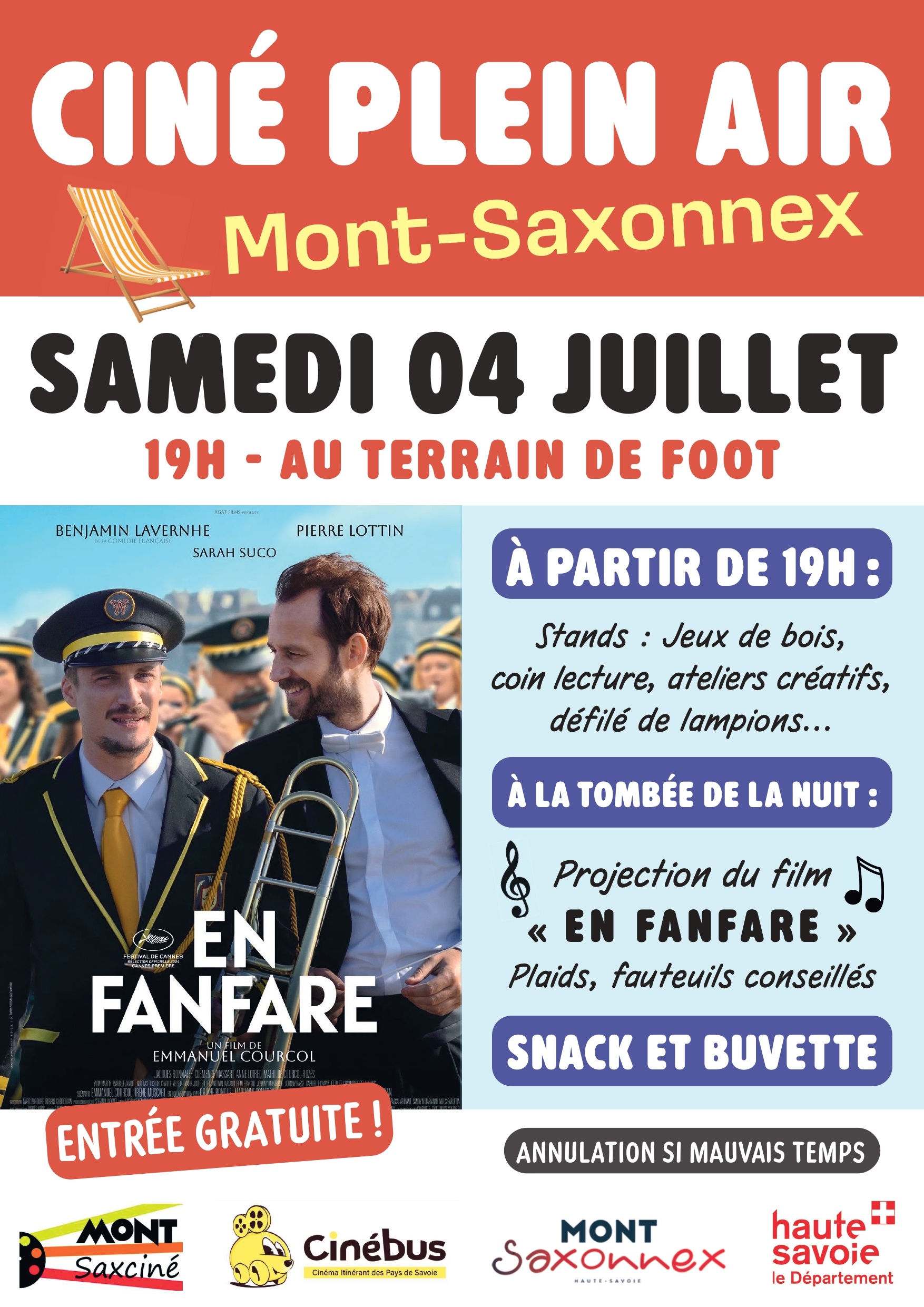 Cinéma en plein air : EN FANFARE !_Mont-Saxonnex