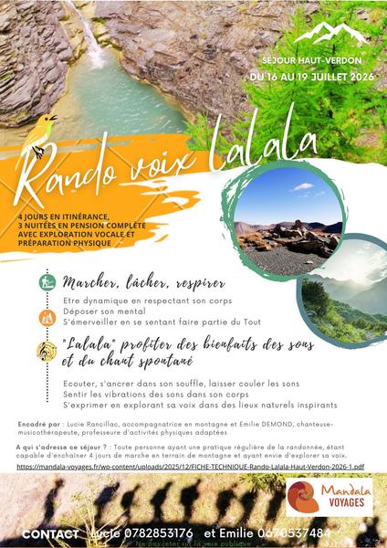 Séjour Rando voix lalala dans le Haut Verdon