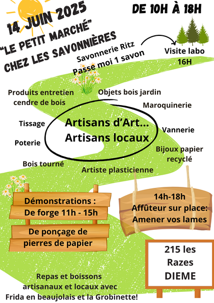 Le petit marché des artisans chez les savonnières