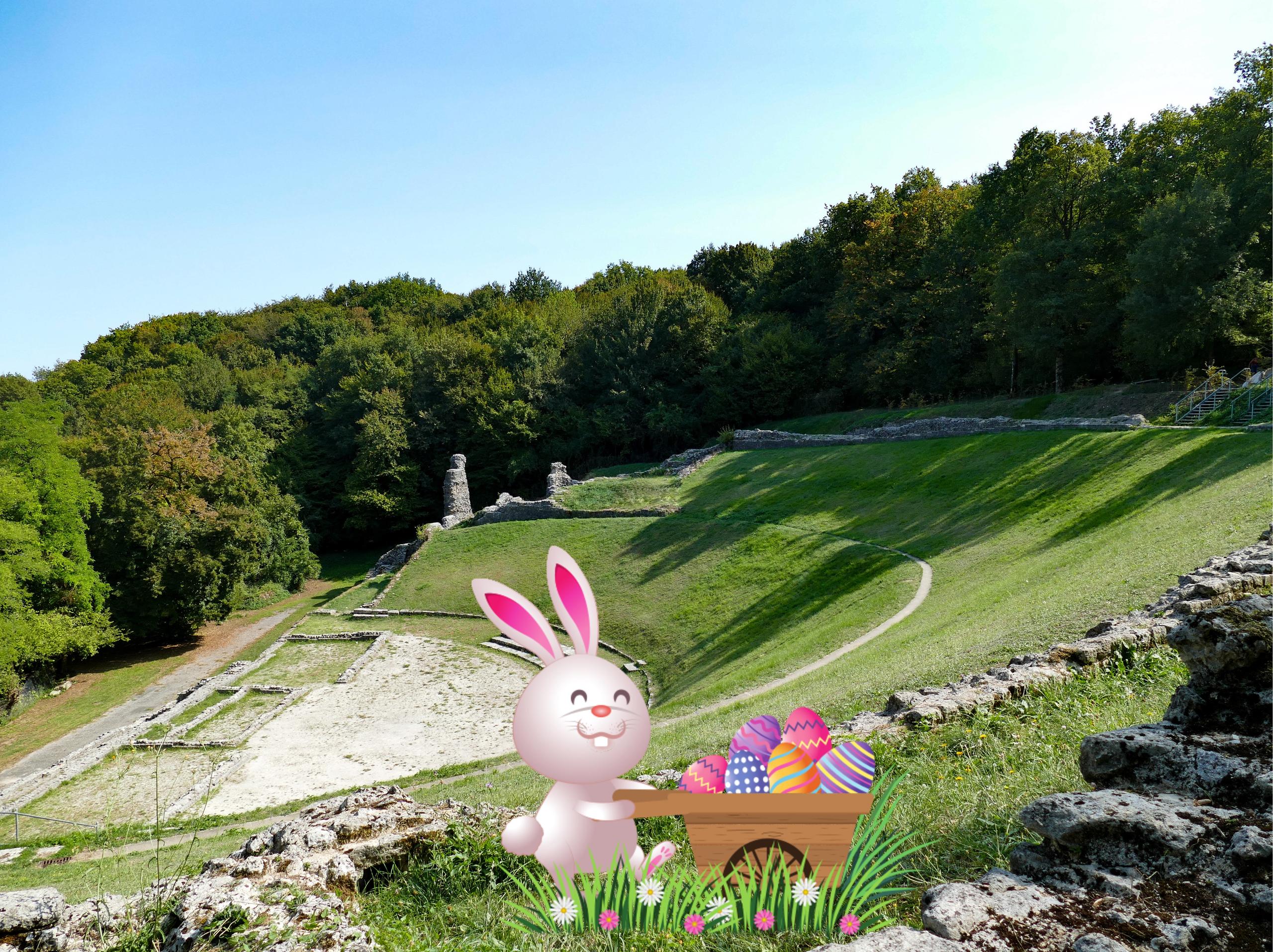 Chasse aux oeufs sur le site archéologique