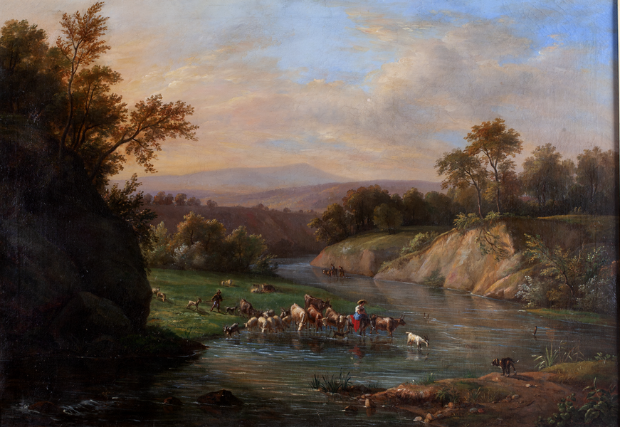 Prosper Dunant, Bord du Fier sous Brogny, huile sur toile, MCA, inv. 10617