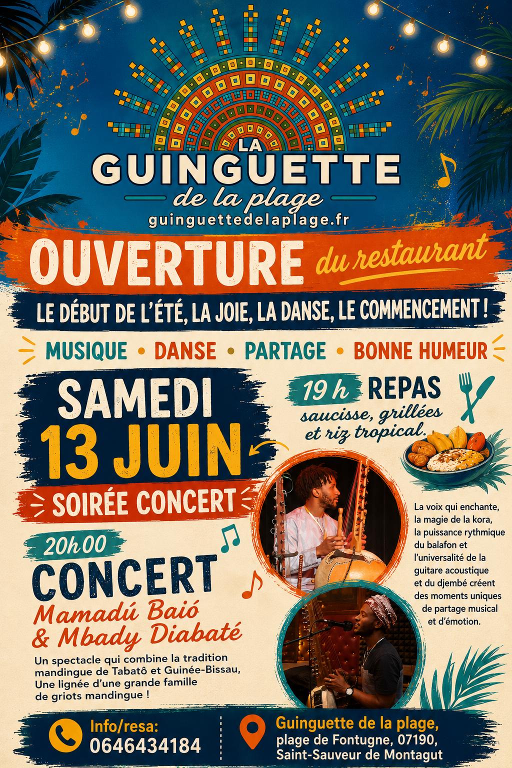 Soirée à la Guinguette de la plage : concert du duo "Mamadu Baio & M'Bady Diabate"