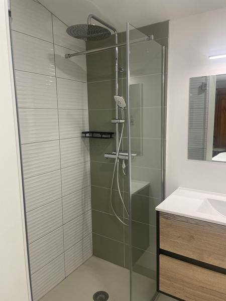 Douche dans la salle d'eau de la chambre Olive