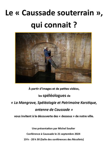 Journées du patrimoine - Conférence autour de la fontaine du Thouron - Le Caussade souterrain, qui connaît ?