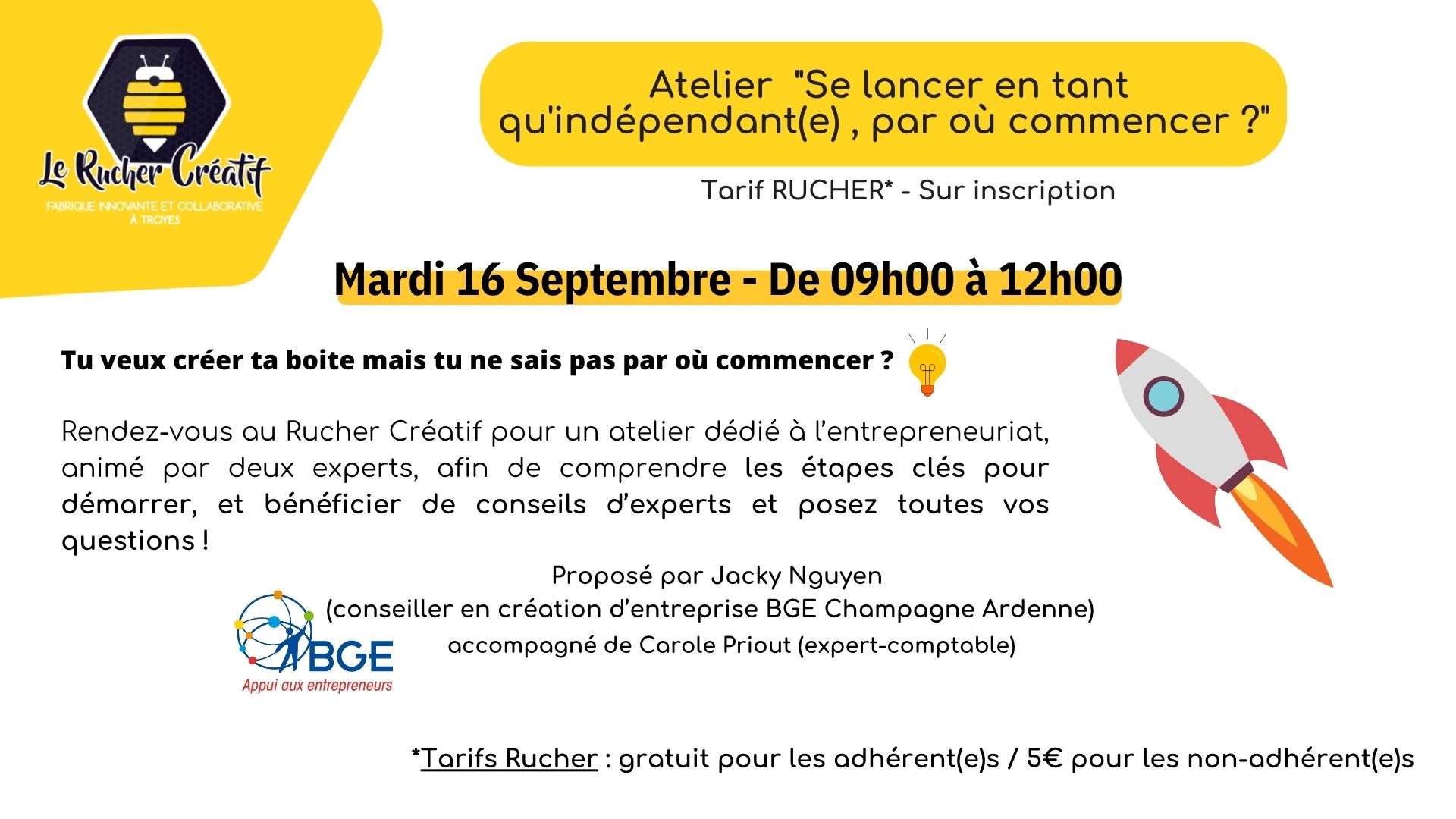 Atelier "Se lancer en tant qu'indépendant(e), par où commencer ?"