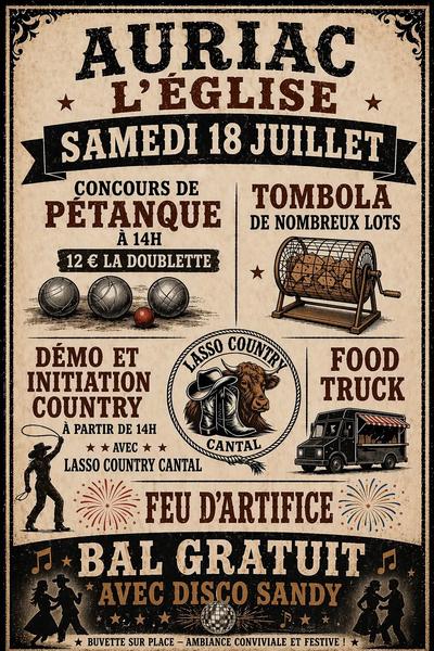 Fête à Auriac l'église