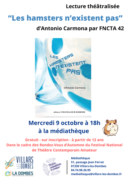 http://Lecture%20théâtralisée%20« Les%20hamsters%20n’existent%20pas »%20d’Antonio%20Carmona