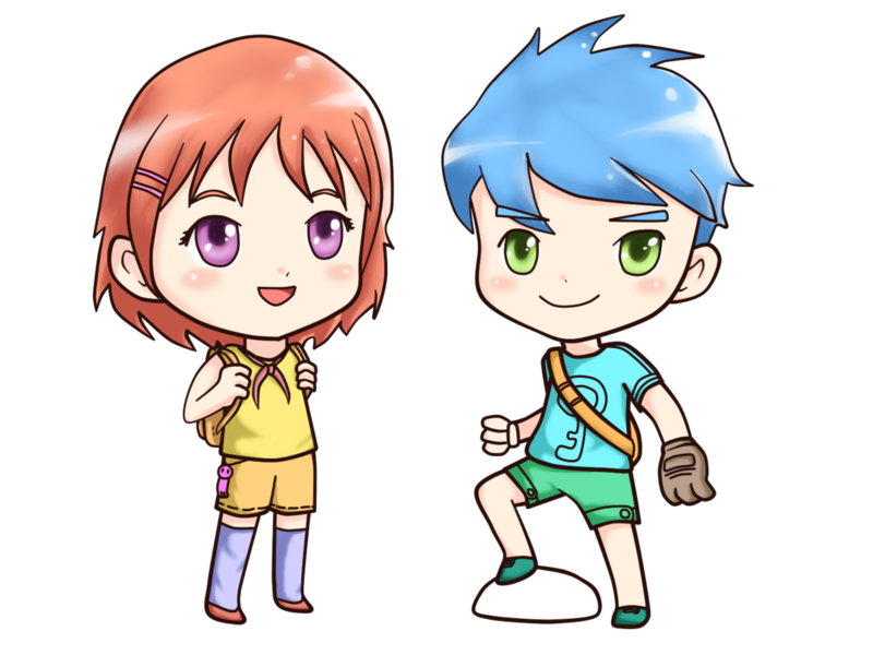 Deux personnages de manga
