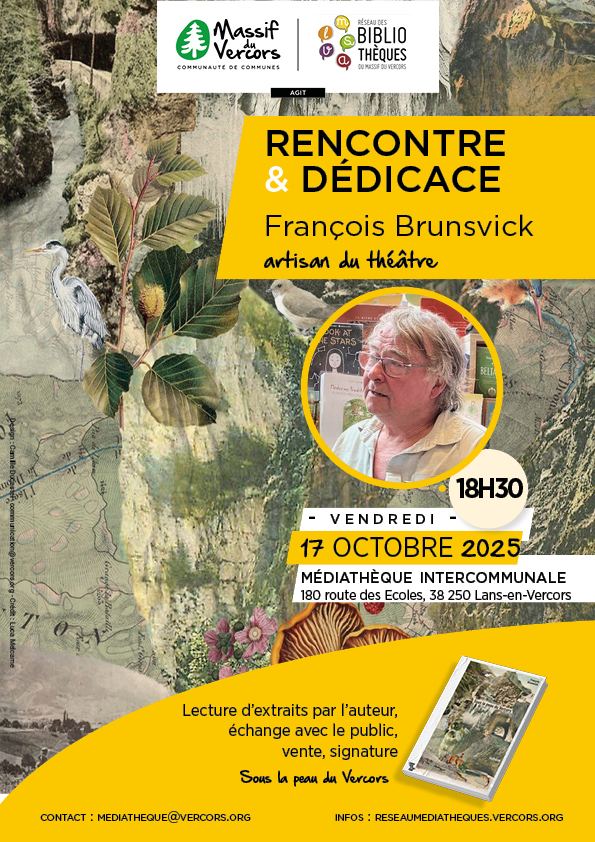 Affiche de la rencontre avec l'auteur François Brunsvick_Lans-en-Vercors