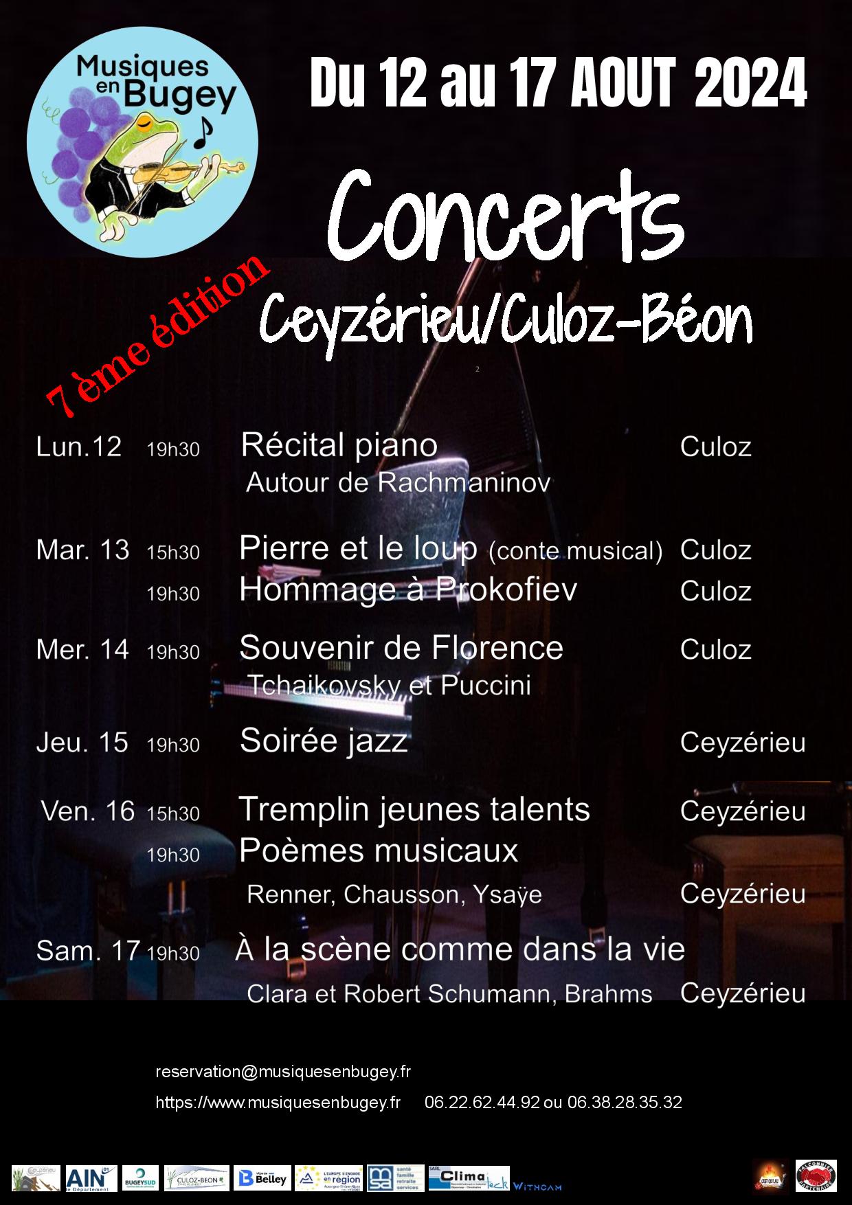 7e édition : Concerts Ceyzérieu/Culoz-Béon par Musiques en Bugey