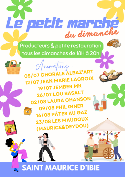 Le petit marché du dimanche à Saint-Maurice-d'Ibie