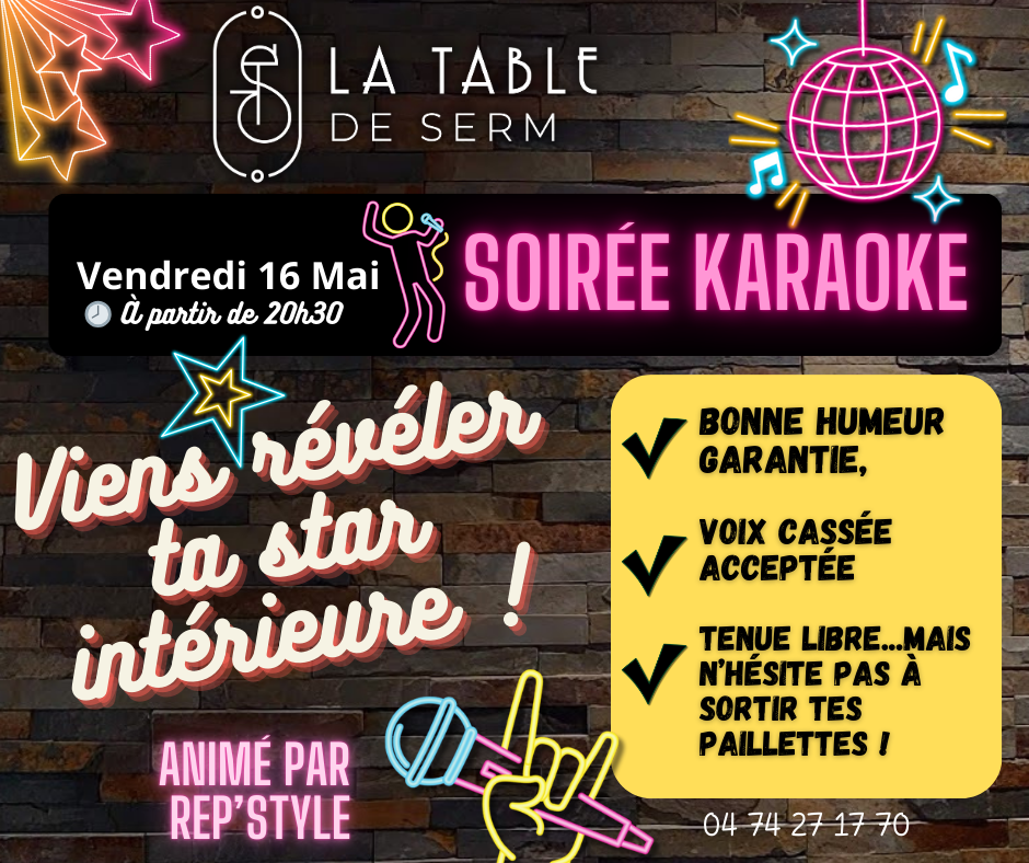 Affiche de la soirée karaoké