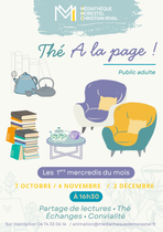 Affiche_Thé A la page ! à la médiathèque de Morestel_Morestel
