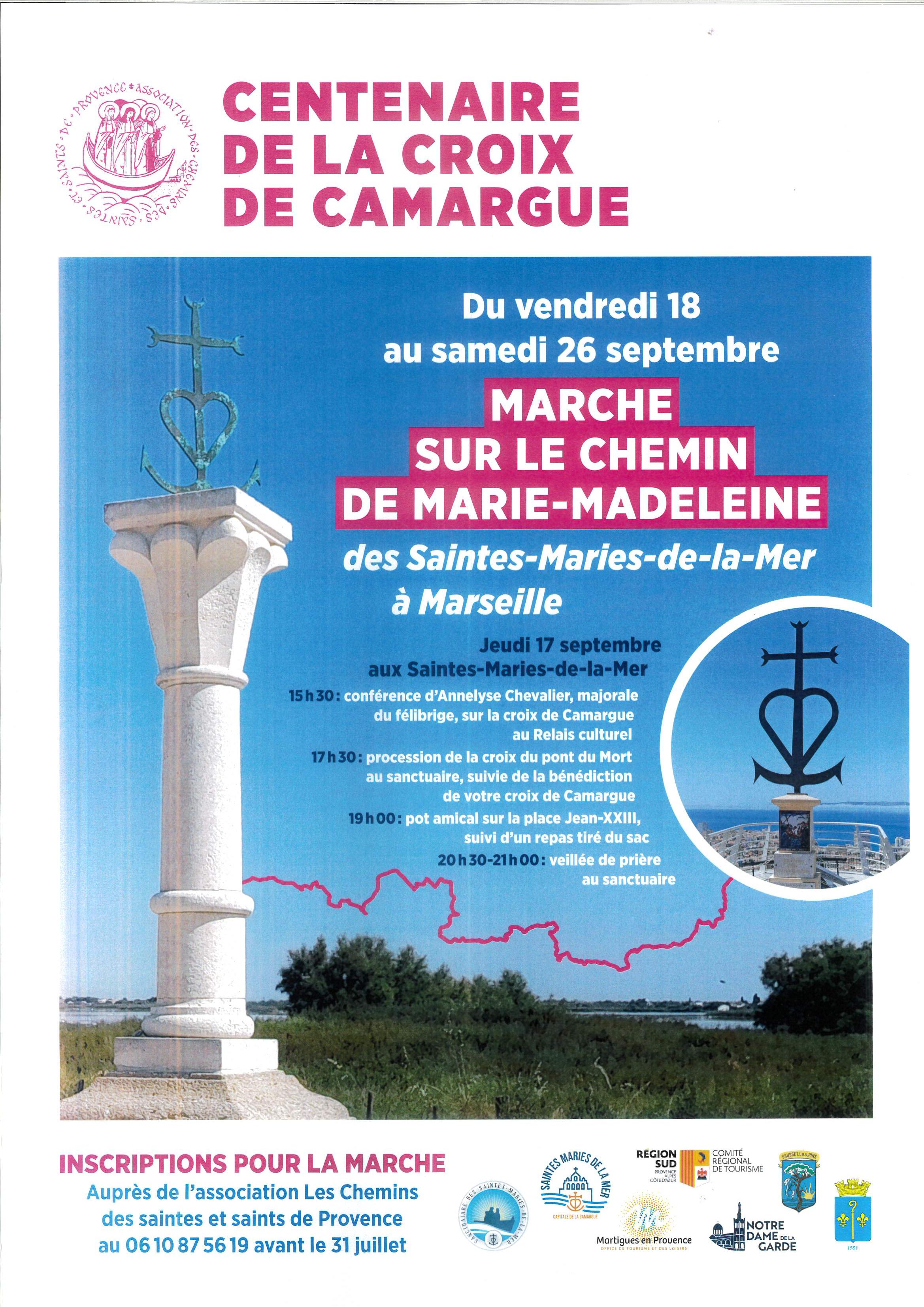 « Centenaire de la croix de Camargue  et marche sur le chemin de Marie – Madeleine