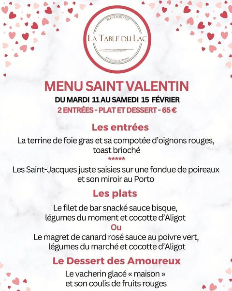 Menu St Valentin à la Table du Lac_Divonne-les-Bains