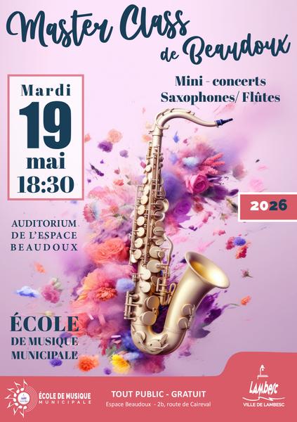 Master Class de Beaudoux et mini-concerts - Formation musicale, saxophone et flûte