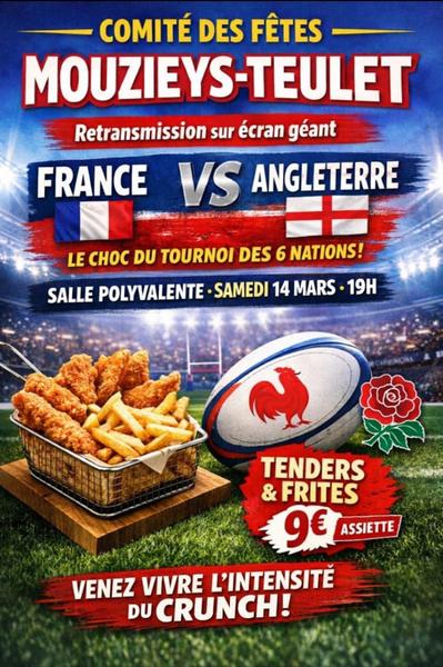 Diffusion de France vs Angleterre sur écran géant