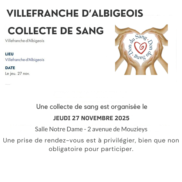 Collecte de sang - Villefranche d'Albigeois