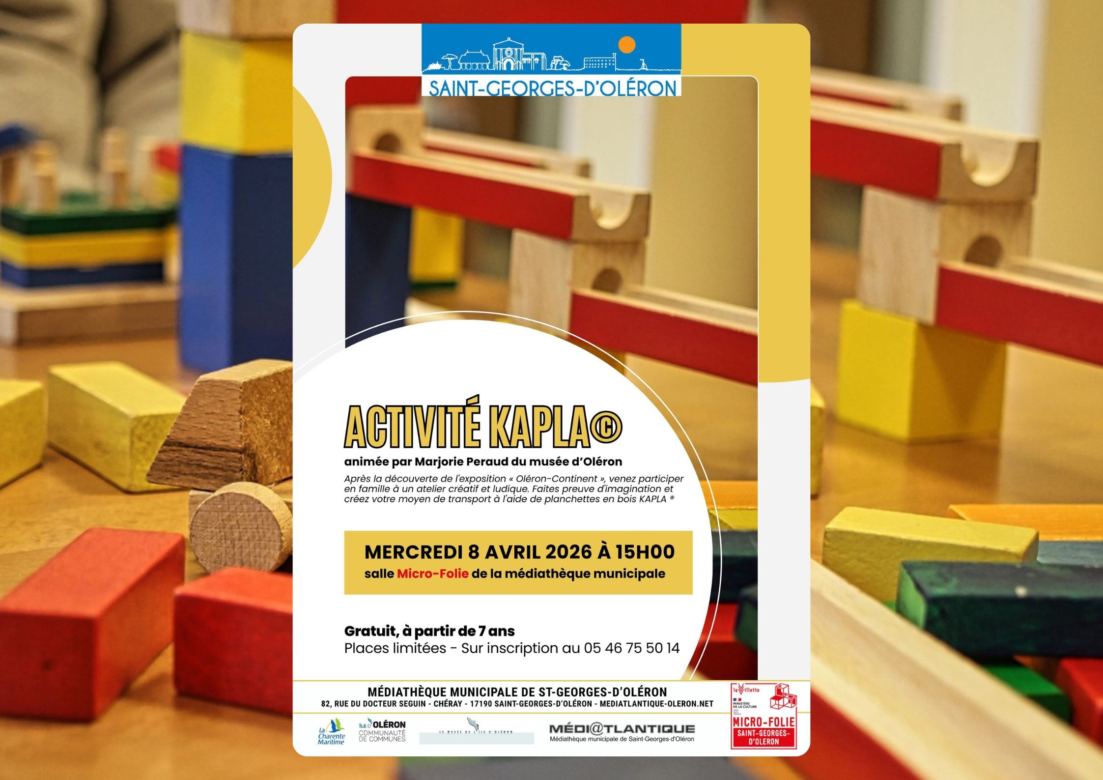 Activité Kapla© animée par animée par Marjorie Peraud du musée d’Oléron