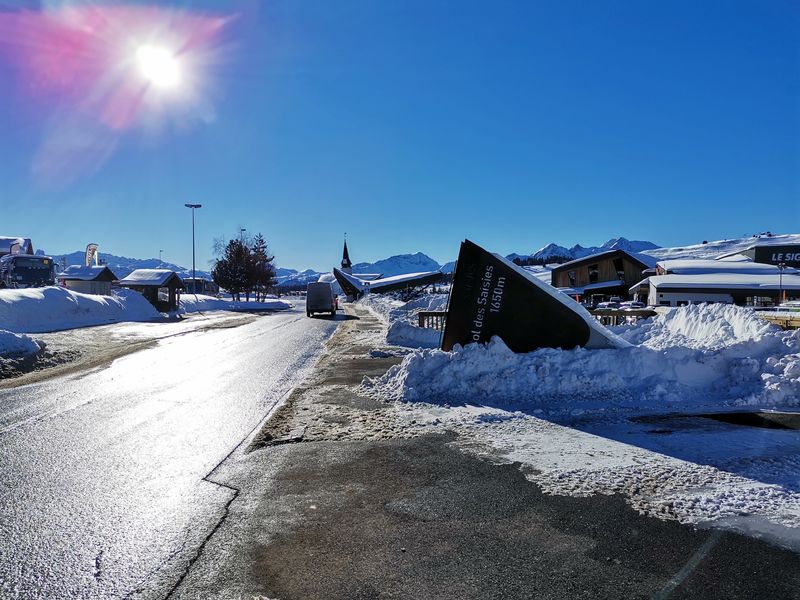 Passage du Col des Saisies vue sur le Beaufortain