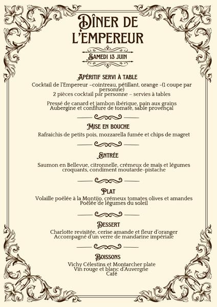 Le D&icirc;ner de l' Empereur