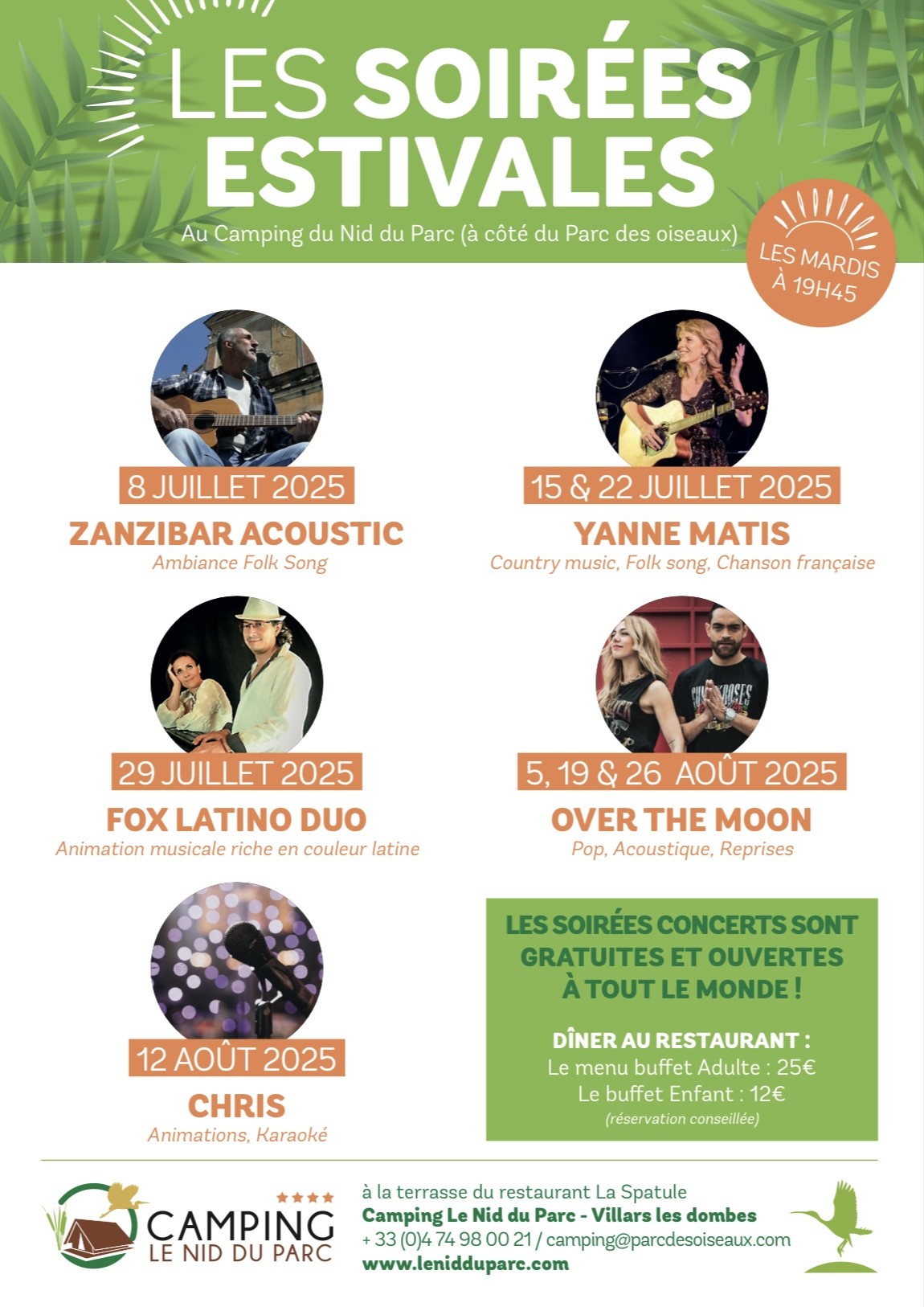 Soirées concert au camping le Nid du Parc