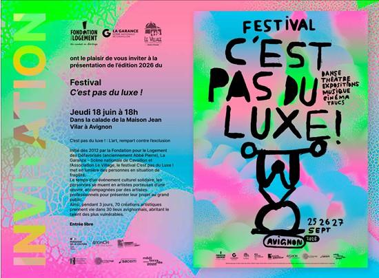 Présentation de la programmation de l'édition 2026 du festival C'est pas du luxe !_Avignon