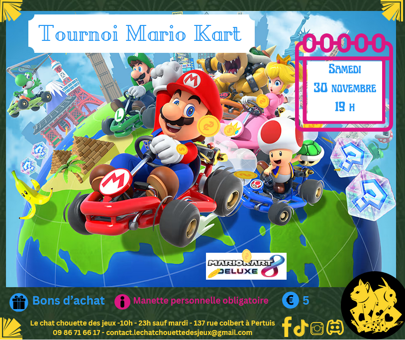 Tournoi mario kart novembre 24