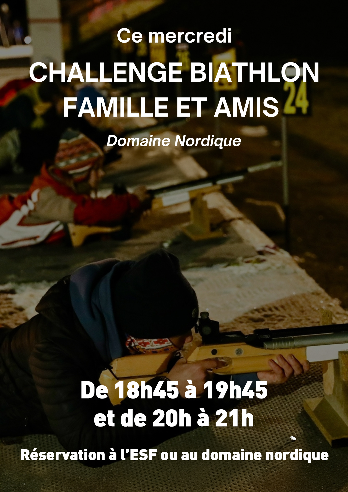 Affiche Challenge biathlon Famille et amis