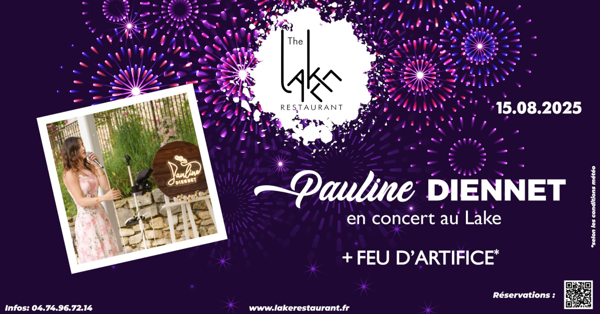 Soirée concert avec Pauline Diennet et feu d'artifice au Lake restaurant_Trept-…