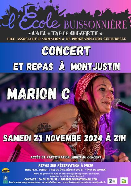 Concert de Marion C Le 23 nov 2024