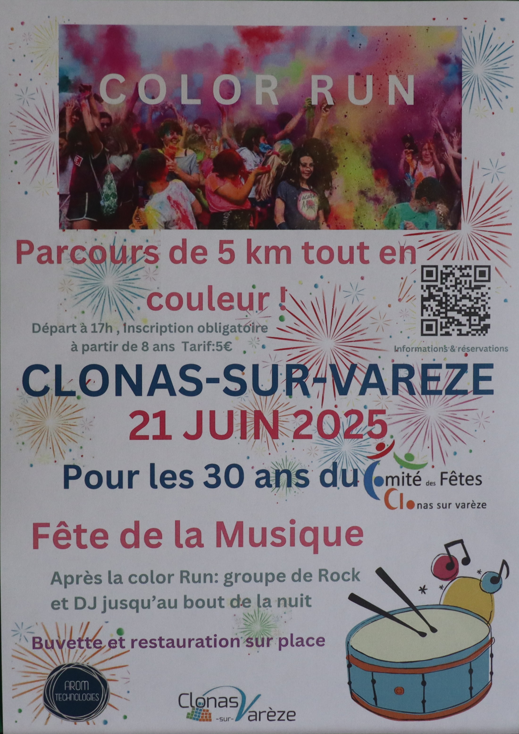 Affiche color run et fête de la musique