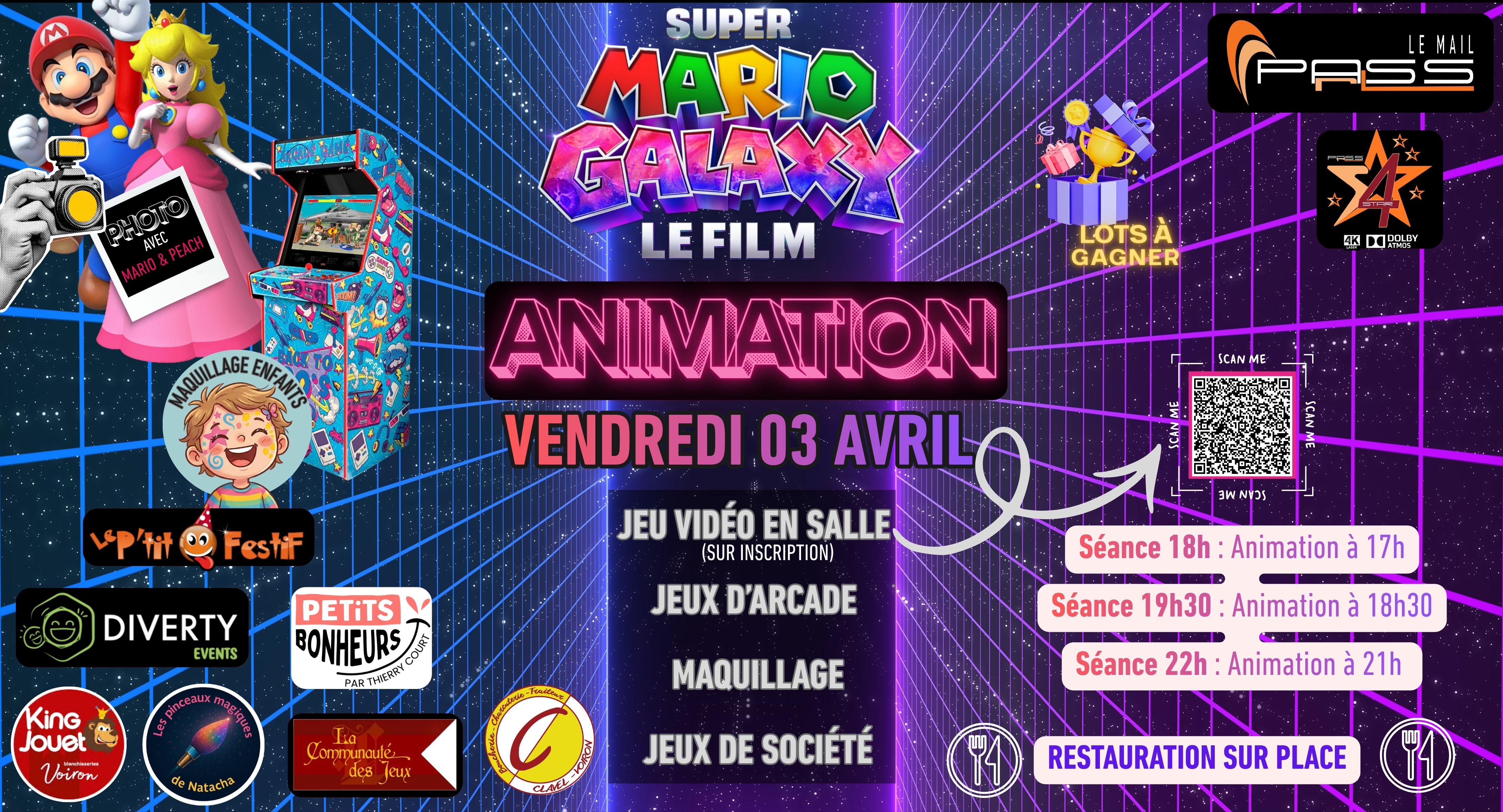 Séance de cinéma avec animation : Super Mario Galaxy