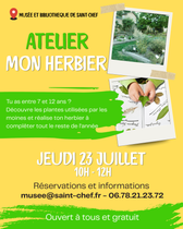 Atelier mon herbier à la bibliothèque de Saint-Chef-Balcons du Dauphiné
