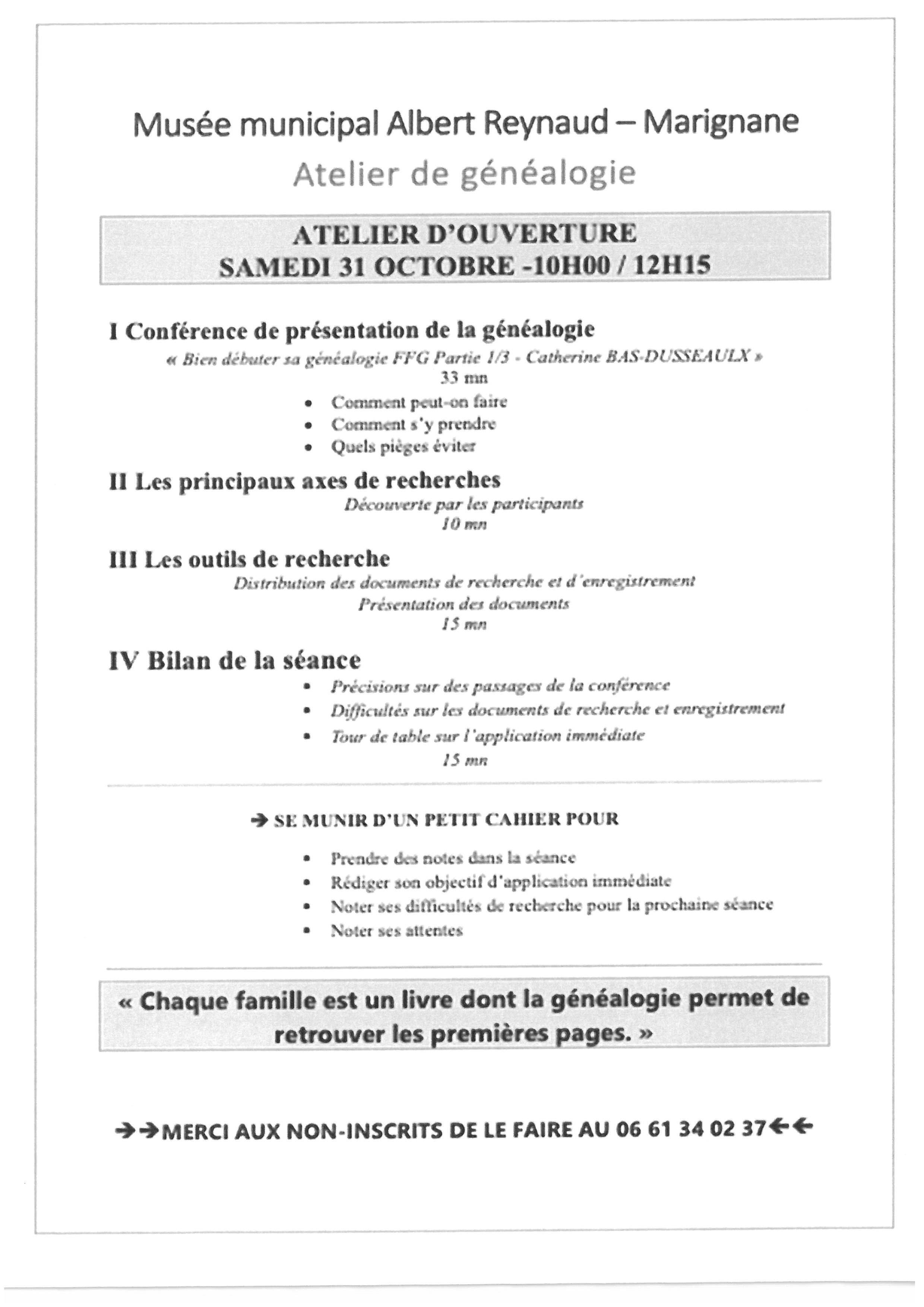 CHANGEMENT DE DATE ! Généalogie ou comment retrouver ses racines ?
