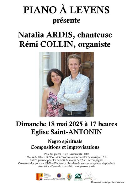 Concert Rémi Collin &#038; Natalia Nardis. Orgue et mezzo soprano_Levens