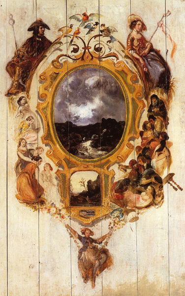Cloison peinte de l'auberge Ganne