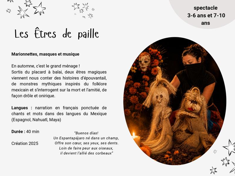 Les u00catres de paille : un spectacle de marionnettes et de contes u00e0 Maisse_Maisse