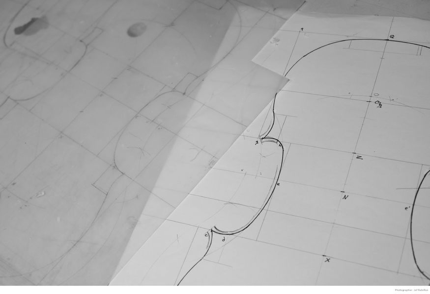 Plan détaillant la structure du violon 