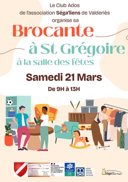 Brocante à la salle des fêtes de Saint-Grégoire