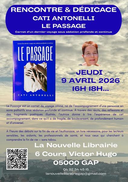 Rencontre-dédicace avec Cati Antonelli pour Le Passage, carnet d'un dernier voyage sous sédation profonde et continue