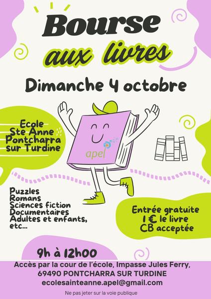 Bourse aux livres Ecole Ste Anne Pontcharra sur Turdine