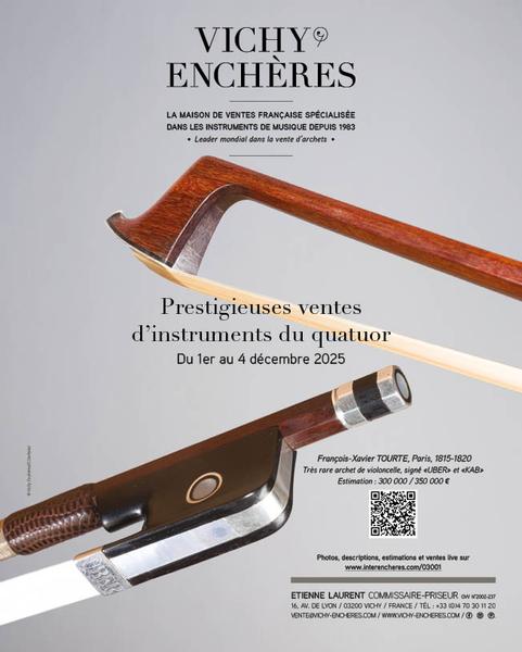 Prestigieuses ventes d'instruments du quatuor à Vichy Enchères