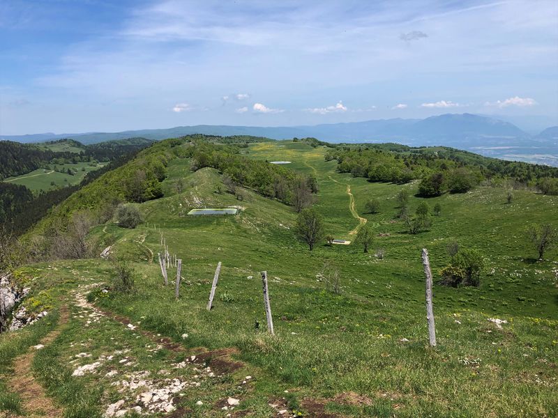 Trail sur les crêtes de Sur Lyand dans le Massif du Grand Colombier