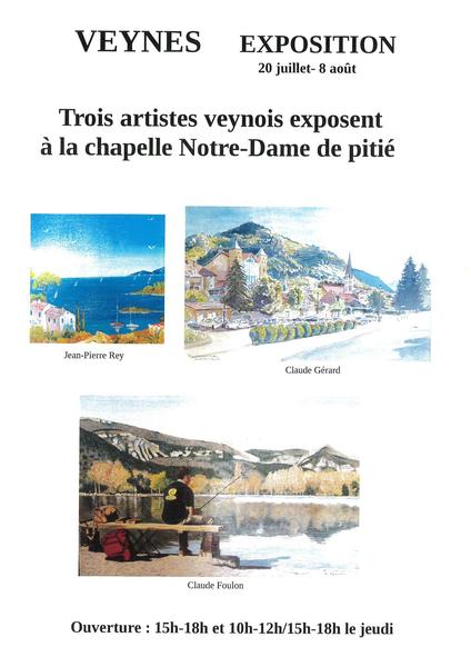 Exposition de trois artistes veynois