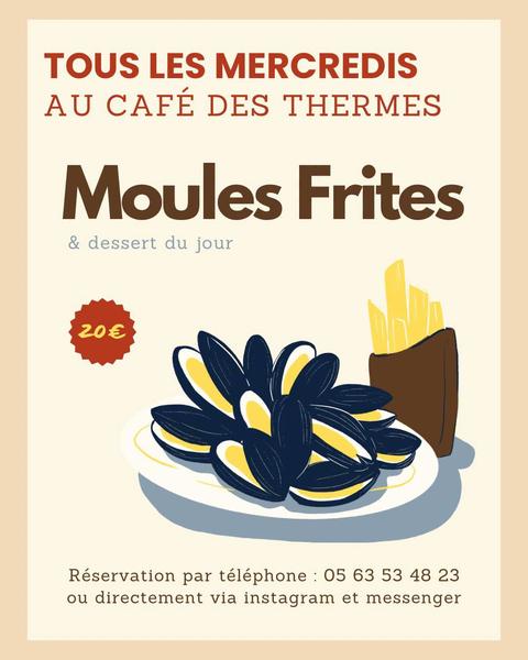 Soirée moules frites au café des Thermes